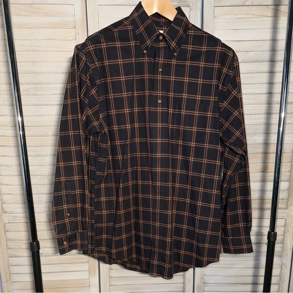 Brooks Brothers Other - EUC Brooks Brothers Black and Orange Checkered Shirt